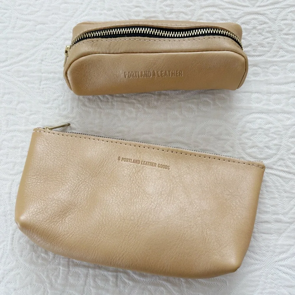 Portland Leather Goods Ballpark Pouch and Utility Bag, Champagne